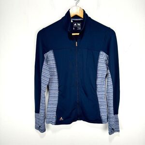 Adidas Golf Damen Zip Jacket Women Small Navy Blue Stretch‎ Wicking Thumbholes